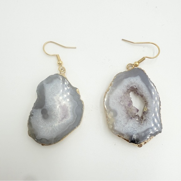 Kinsley Armelle Druzy Collection Gold Tone Ice Drop Earrings - Picture 3 of 8